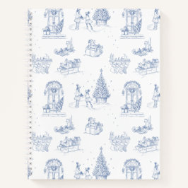 Blue White Christmas Toile Notizblock