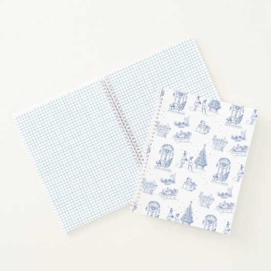 Blue White Christmas Toile Notizblock (Innenseite)