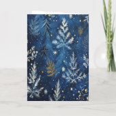 Blue White Christmas Tree Holiday Card Karte (Rückseite)