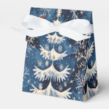 Blue White Christmas Tree Holiday Geschenkboxen