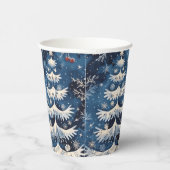 Blue White Christmas Tree Holiday Paper Cups Pappbecher (Rechts)