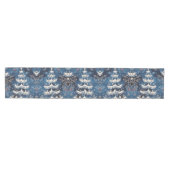 Blue White Christmas Tree Holiday Table Runner Mittelgroßer Tischläufer (Horizontal)