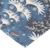 Blue White Christmas Tree Holiday Table Runner Mittelgroßer Tischläufer (Ecke)