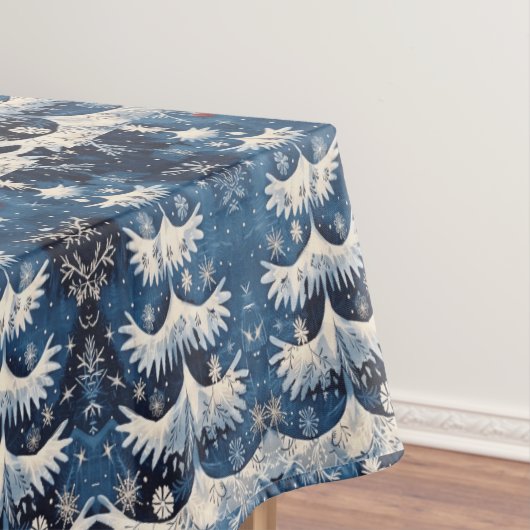 Blue White Christmas Tree Holiday Tablecloth Tischdecke (Beispiel)
