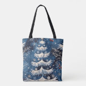 Blue White Christmas Tree Holiday Tote Bag Tasche (Rückseite)