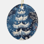 Blue White Christmas Tree Keramik Ornament (Links)