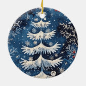 Blue White Christmas Tree Keramik Ornament (Hinten)