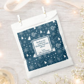 Blue & White Christmas Trees Party Geschenktütchen (Ausgeschnitten)