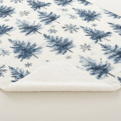 Blue White Christmas Trees Snowflakes Sherpadecke (3/4)