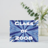 Blue & White Class 2008 Postkarte (Stehend Vorderseite)