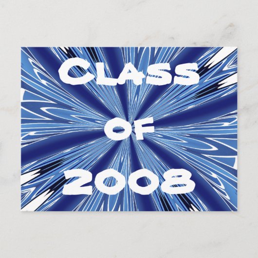 Blue & White Class 2008 Postkarte (Vorderseite)