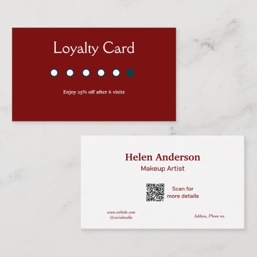 Blue White Classic Business Salon Loyekarten Visitenkarte (Vorne/Hinten)