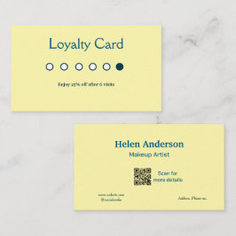 Blue White Classic Business Salon Loyekarten Visitenkarte