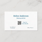 Blue White Classic Business Salon Loyekarten Visitenkarte (Rückseite)