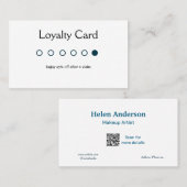 Blue White Classic Business Salon Loyekarten Visitenkarte (Vorne/Hinten)