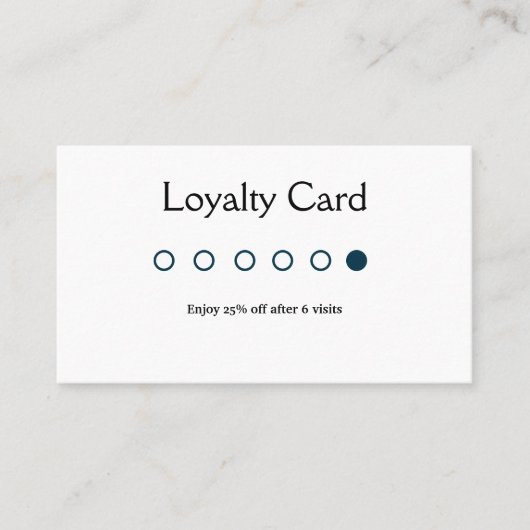 Blue White Classic Business Salon Loyekarten Visitenkarte (Vorderseite)