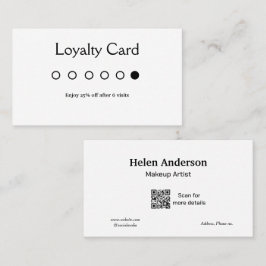 Blue White Classic Business Salon Loyekarten Visitenkarte
