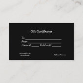 Blue White Classic Geschenkgutscheine Visitenkarte (Rückseite)