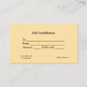 Blue White Classic Geschenkgutscheine Visitenkarte (Rückseite)