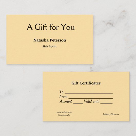 Blue White Classic Geschenkgutscheine Visitenkarte (Vorne/Hinten)