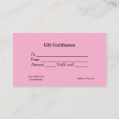 Blue White Classic Geschenkgutscheine Visitenkarte (Rückseite)