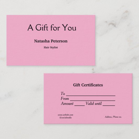 Blue White Classic Geschenkgutscheine Visitenkarte (Vorne/Hinten)