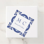 Blue & White Coastal Mediterrane Hochzeit Geschenkanhänger (Beispiel)