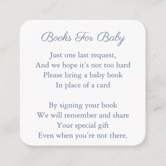 Blue White Coastal Wappen mit Bücherdusche Begleitkarte (Vorderseite)