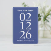 Blue & White Coastal Wedding Save the Date Cards Einladung (Stehend Vorderseite)