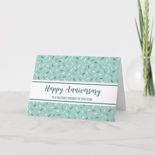 Blue White Confetti Anniversary Card Karte (Vorderseite)