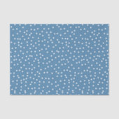 Blue & White Confetti Snow Dots Seidenpapier (Vorderseite)