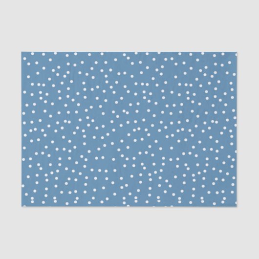 Blue & White Confetti Snow Dots Seidenpapier (Vorderseite)