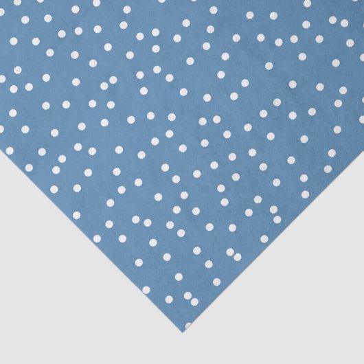 Blue & White Confetti Snow Dots Seidenpapier (Ausschnitt)