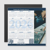 Blue White Consultant Service 2026 Calendar Magnet (Vorne/Hinten)