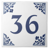 Blue White Corner Delft Art Custom House Number Fliese (Vorderseite)