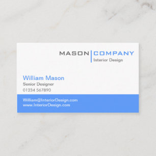 Blue & White Corporate Business Card Visitenkarte