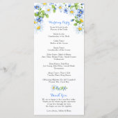 Blue White Country Daisy Floral Wedding Program Programm (Rückseite)