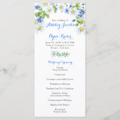 Blue White Country Daisy Floral Wedding Program Programm (Vorderseite)