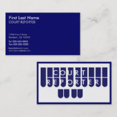 Blue White Court Reporter benutzerdefinierte Visit Visitenkarte (Vorne/Hinten)