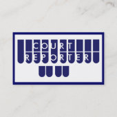 Blue White Court Reporter benutzerdefinierte Visit Visitenkarte (Rückseite)