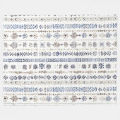 Blue White Cream Stripes Christmas Fleecedecke (Vorderseite (Horizontal))