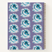 Blue & White Crescent Moon Celestial Boho Journal Notizblock (Rückseite)