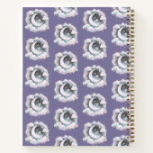 Blue & White Crescent Moon Celestial Boho Journal Notizblock (Rückseite)