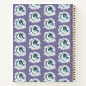 Blue & White Crescent Moon Celestial Boho Journal Notizblock (Rückseite)