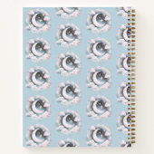 Blue White Crescent Moon Celestial Boho Sketchbook Notizblock (Rückseite)