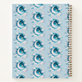 Blue White Crescent Moon Celestial Boho Sketchbook Notizblock (Rückseite)