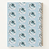 Blue White Crescent Moon Celestial Boho Sketchbook Notizblock (Rückseite)
