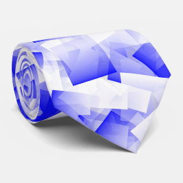 Blue White Cubism Abstract Pattern Krawatte
