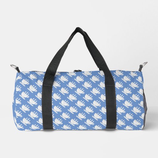 Blue White Cup Repeat Travel Duffel Bag Duffle Bag (Vorderseite)