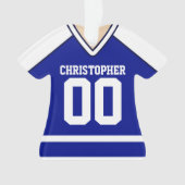 Blue/White Custom Hockey Jersey Ornament (Vorderseite)